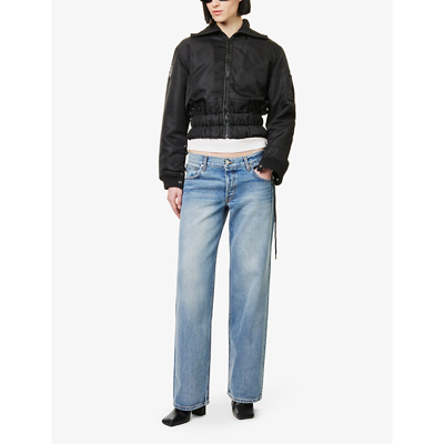 Eb Denim Womens Luca Faded-wash Wide-leg Low-rise Jeans In Luca