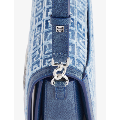 Shop Givenchy Women's Medium Blue Multicarry Frayed-panel Leather Shoulder Bag
