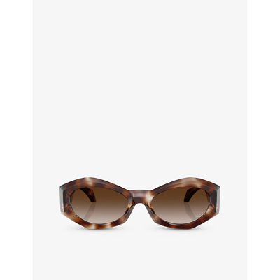 Shop Versace Women's Brown Ve4466u Irregular-frame Injected Sunglasses