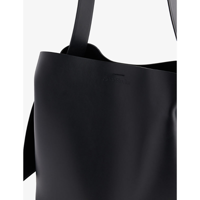 Shop Acne Studios Musubi Midi Leather Shoulder Bag In Black