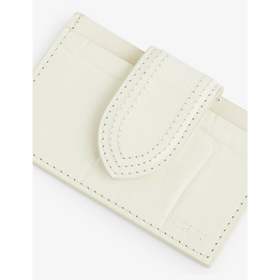 Shop Jacquemus Light Ivory Le Porte-carte Bambino Leather Card Holder