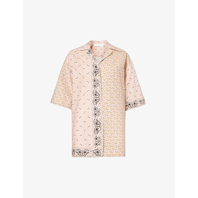Shop Palm Angels Paisley Bandana-print Relaxed-fit Linen And Cotton-blend Shirt In Multi