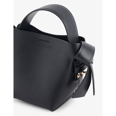 Shop Acne Studios Musubi Micro Leather Tote Bag In Black