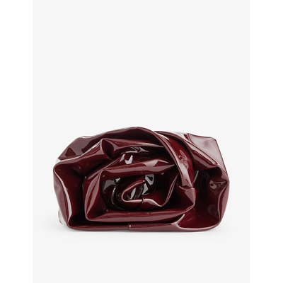 Shop Burberry Womens Bordeux Rose Patent-leather Clutch Bag