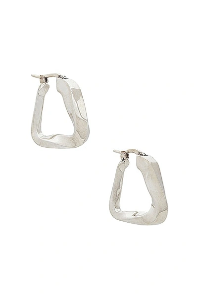 Shop Bottega Veneta Twisted Hoop Earrings In Silver