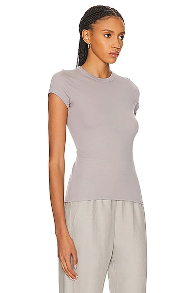 Shop Enza Costa Supima Cotton Cap Sleeve Crew Top In Limestone