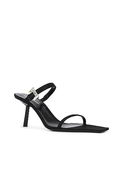 Saint Laurent Hope Crystal-embellished Satin-crepe Mules In Noir