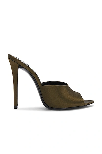 Shop Saint Laurent Goldie Mule Sandal In Deep Kaki