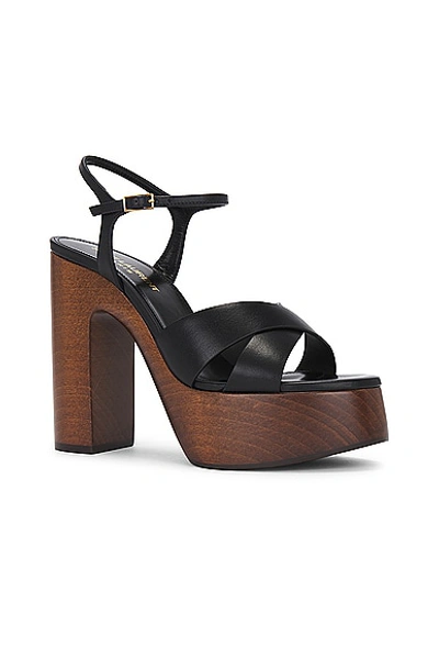 Shop Saint Laurent Bianca Platform Sandal In Noir