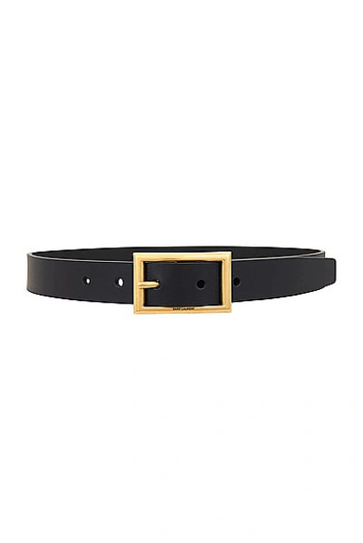 Shop Saint Laurent Rectangle Buckle Belt In Nero