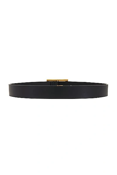 Shop Saint Laurent Rectangle Buckle Belt In Nero