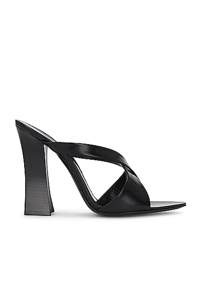 Shop Saint Laurent Eva Mule Sandal In Noir