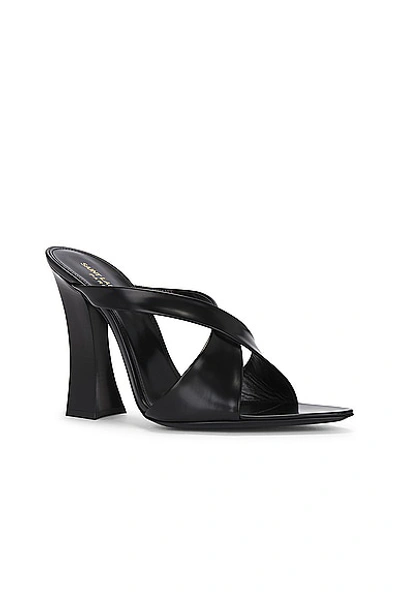 Shop Saint Laurent Eva Mule Sandal In Noir