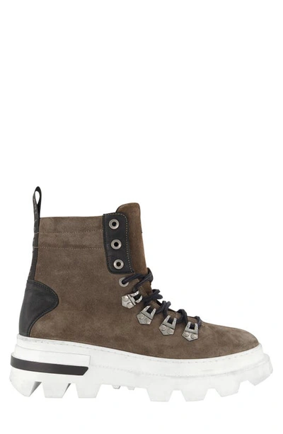 Karl Lagerfeld Paris White Label Lug Sole Hiker Boot In Grey