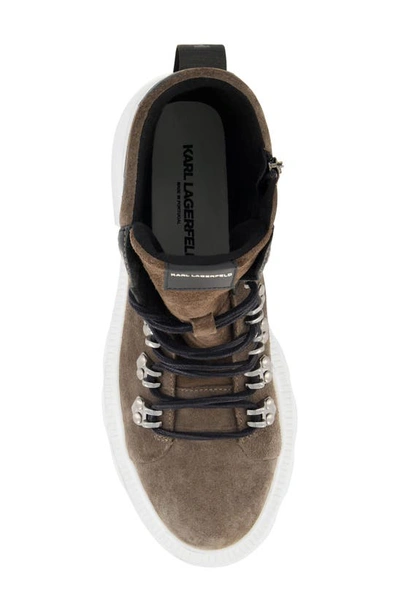 Karl Lagerfeld Paris White Label Lug Sole Hiker Boot In Grey