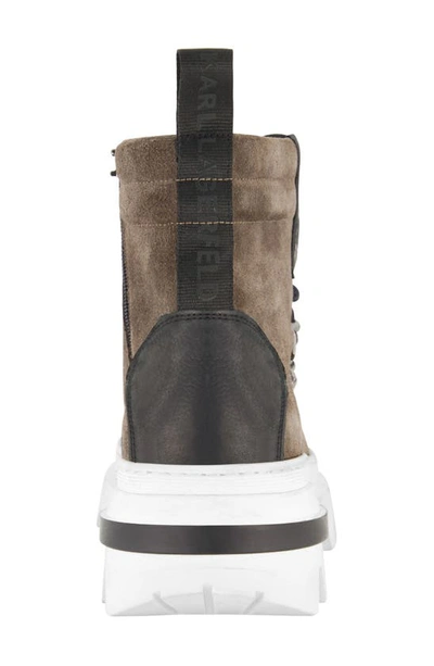 Karl Lagerfeld Paris White Label Lug Sole Hiker Boot In Grey