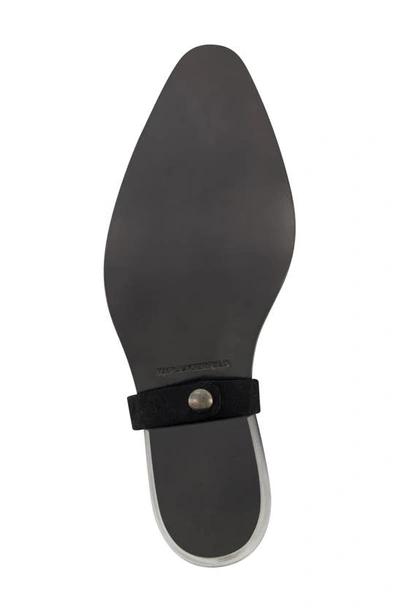 Karl Lagerfeld Paris White Label Suede Zip Boot In Black