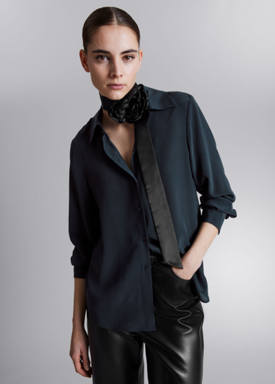 Shop Other Stories Mulberry Silk Shirt In Blue