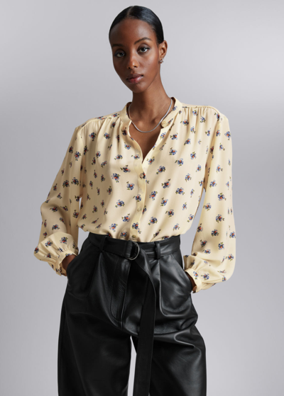 Shop Other Stories Relaxed Silk Blouse In Yellow