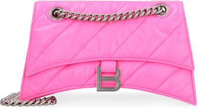 Shop Balenciaga Crush Shoulder Bag In Pink