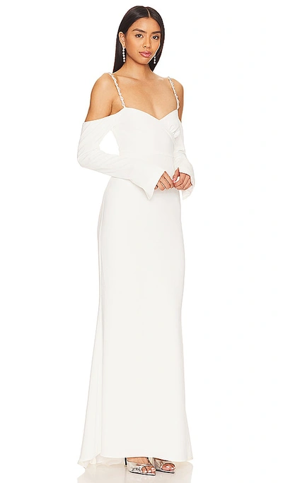 Lovers & Friends Dominique Off The Shoulder Gown In 雪白