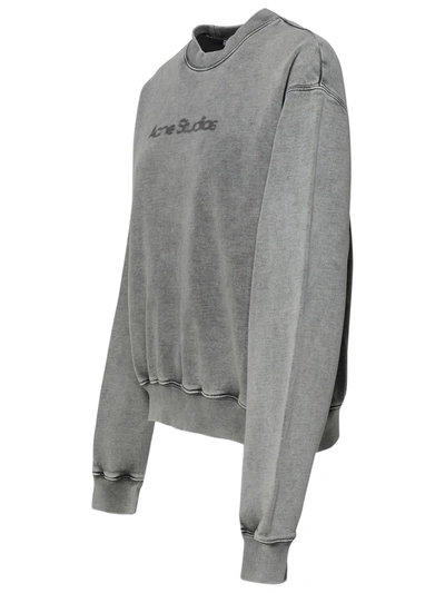 Shop Acne Studios Gray Cotton Sweatshirt In Grey