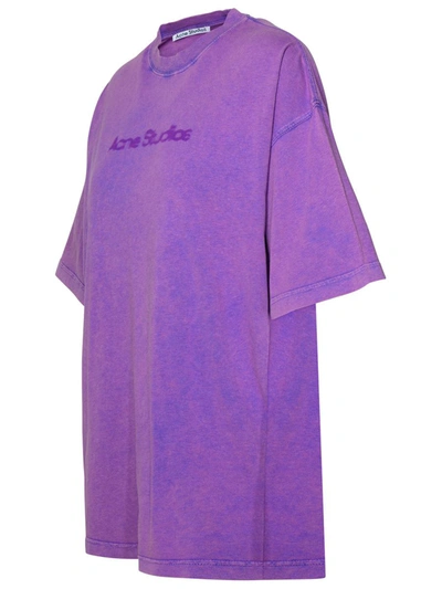 Shop Acne Studios Lilac Cotton T-shirt In Violet