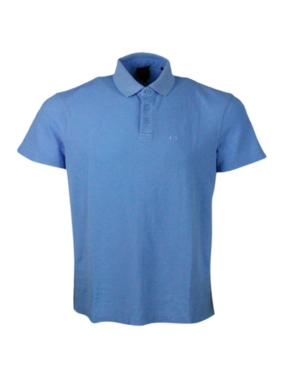Shop Armani Exchange T-shirts And Polos In Clear Blue