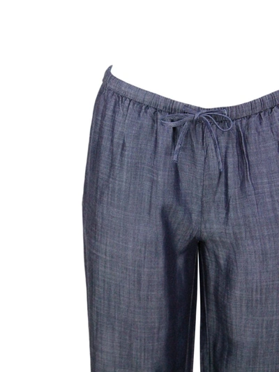 Shop Armani Exchange Trousers In Denim Scuro