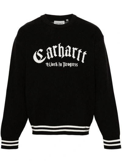 Shop Carhartt Wip Logo Nylon Sweater In Black