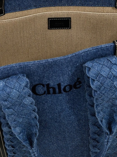 Shop Chloé 'woody' Large Shopping Bag In Blue