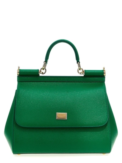 Shop Dolce & Gabbana 'sicily' Large Handbag In Green
