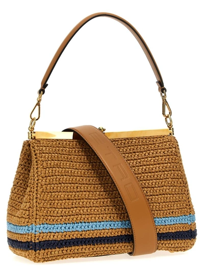 Shop Etro 'vela' Midi Shoulder Bag In Beige