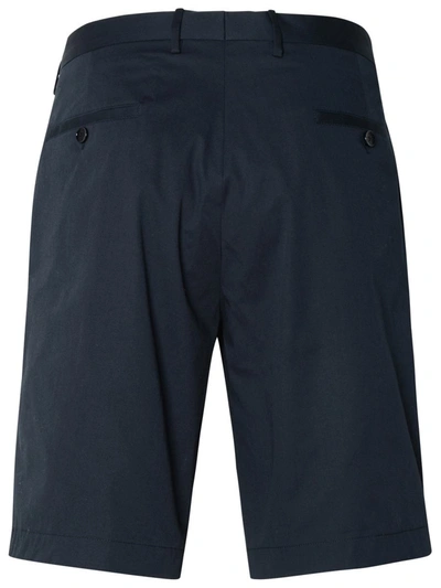 Shop Etro Navy Cotton Bermuda Shorts In Blue