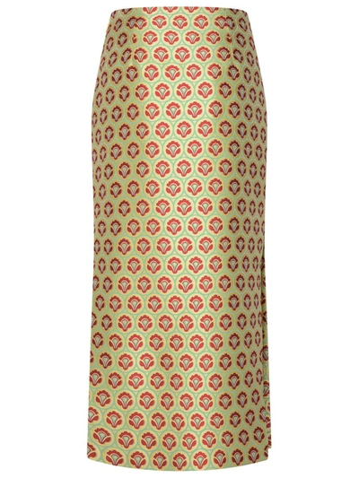 Shop Etro Multicolor Silk Blend Skirt