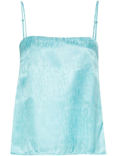 Shop Forte Forte Forte_forte Micro Damier Strappy Top In Clear Blue