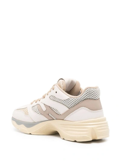 Hogan Running New Leather Mesh In Beige