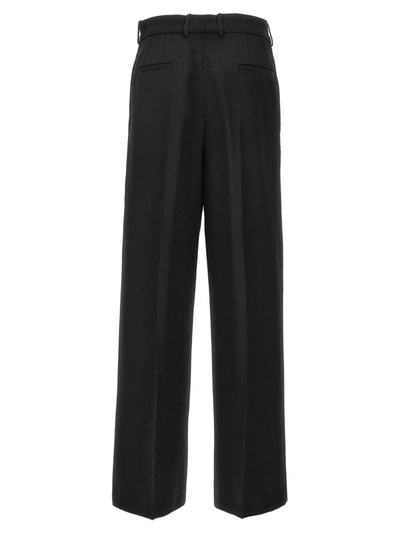 Jil Sander Elasticated-waist Wide-leg Trousers In Black
