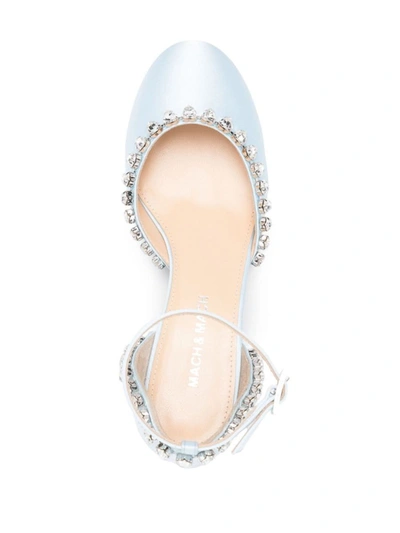 Shop Mach & Mach Audrey Satin Pumps In Clear Blue