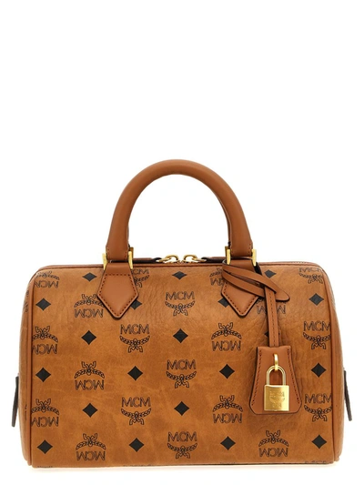 Shop Mcm 'ella Boston' Small Handbag In Brown