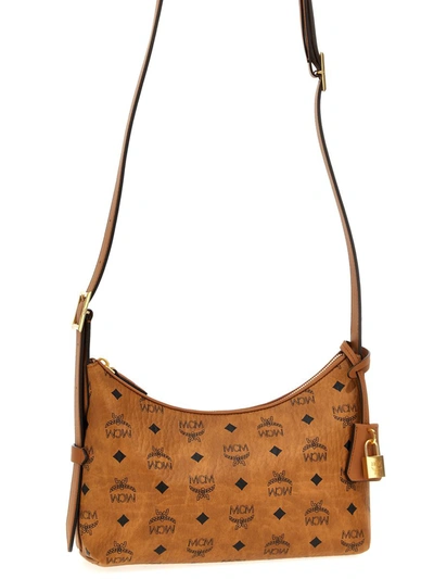 Shop Mcm 'aren Visetos' Small Handbag In Brown