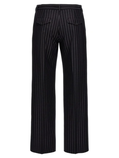 Shop Off-white '23 Pinstripes' Trousers In Blue
