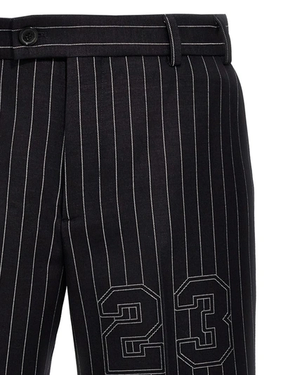 Shop Off-white '23 Pinstripes' Trousers In Blue