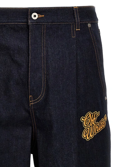Off-white 90s Mid-rise Straight Leg Jeans In Blue