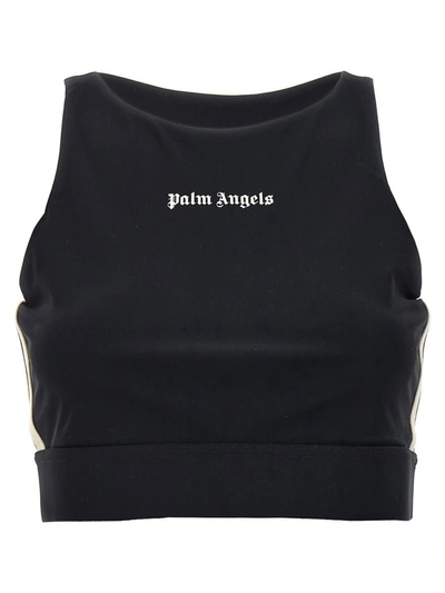 Shop Palm Angels 'b Track Training' Sports Top In White/black