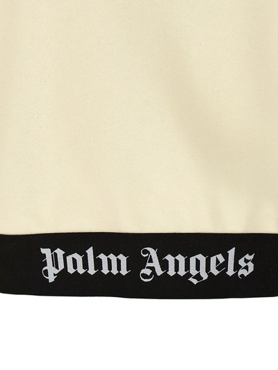 Shop Palm Angels 'logo Tape' Hoodie In White/black