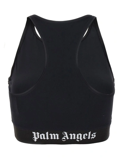 Shop Palm Angels Logo Sporty Top In Black