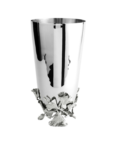 Shop Michael Aram Ginkgo Vase In Silver