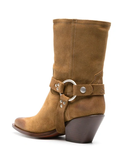 Shop Sonora Suede Texan Boots In Camel