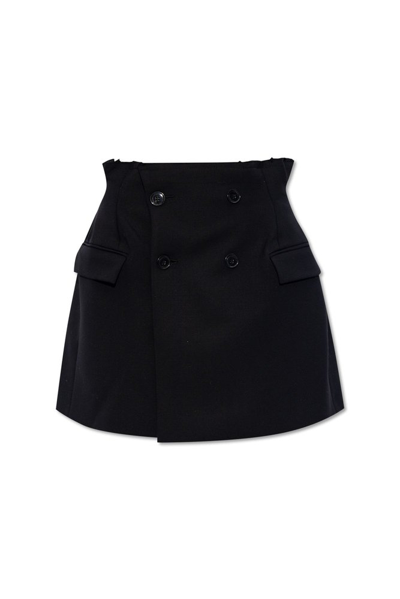 Shop Vetements Button Detailed Mini Skirt In Black